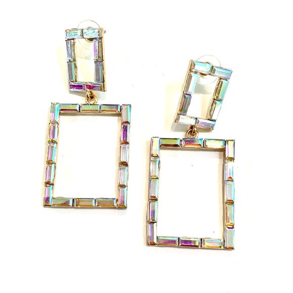 CZ Opal Drop Earrings #opalescent - Picture 1 of 4
